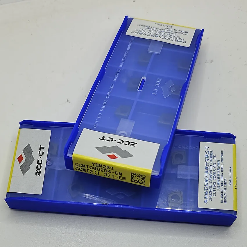 CCMT060204-EM YBM253 CCMT060204 CCMT21.51 ZCC.CT CNC blade carbide inserts Turning For Stainless steel M10-M35 10pcs/box