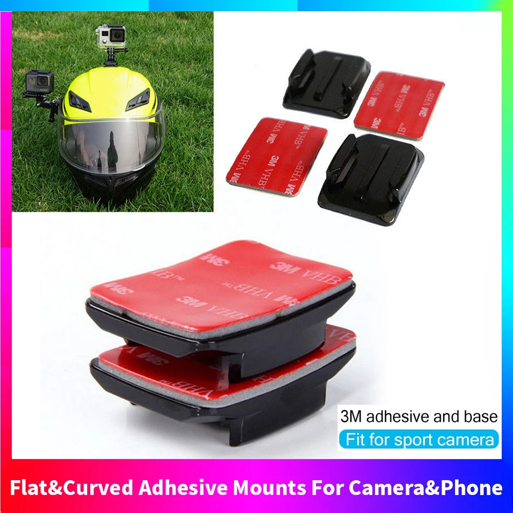 

For GoPro 7 6 5 4 3 Curved Flat Mounts 3M Sticky Adhesive Mounts For Go Pro Xiaomi Yi SJCAM Helmet Action Camera Accessories