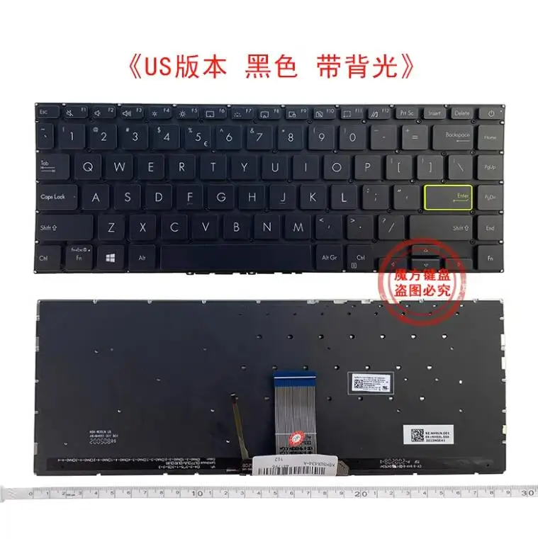 Клавиатура для ASUS ADOL14UA ADOL14EQC ADOL14FLC REDOL14LA US с черной подсветкой