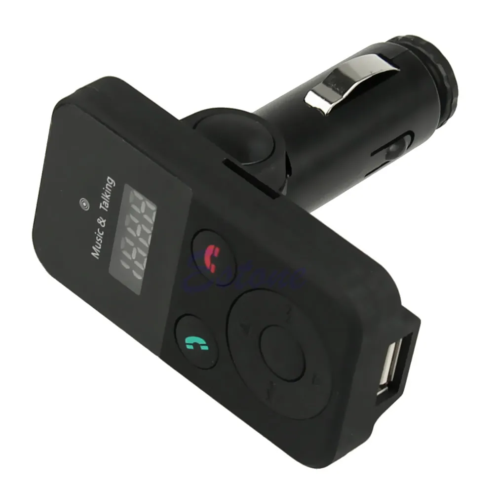 

Car Remote Wireless Handsfree Bluetooth-compatible FM Transmitter Kit USB SD LCD R2LC