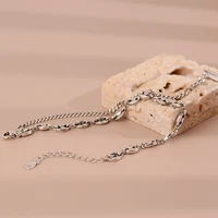 double chain pig nose bracelets on hand for women pendant square brand trendy woman jewelry 2022 korean fashion accessories gift