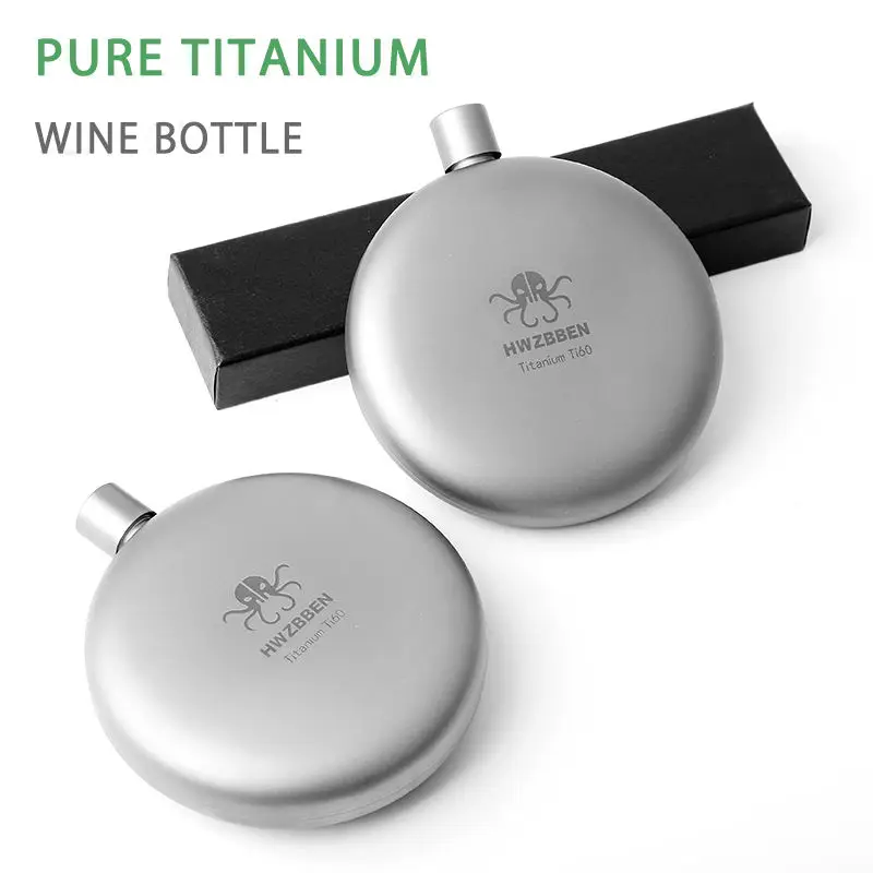 

HWZBBEN титановая фляжка для виски, ликера, портативная уличная металлическая бутылка для вина, походный чайник, принадлежности для пешего туризма, оборудование для выживания