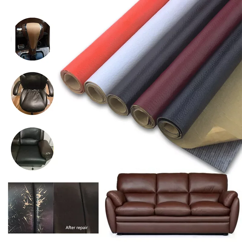 

100x135cm Self Adhesive Leather Patch Stick-on No Ironing Sofa Repairing Subsidies Leather PU Fabric Stickers Patches Scrapbook