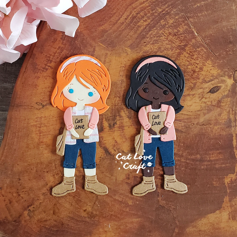 Металлические Вырубные штампы Catlove с изображением девушки-книжки искусственные