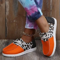 leopard lazy loafers women cross straps splicing low top sneakers light cozy travel walk shoes ethnic style fashion single shoes