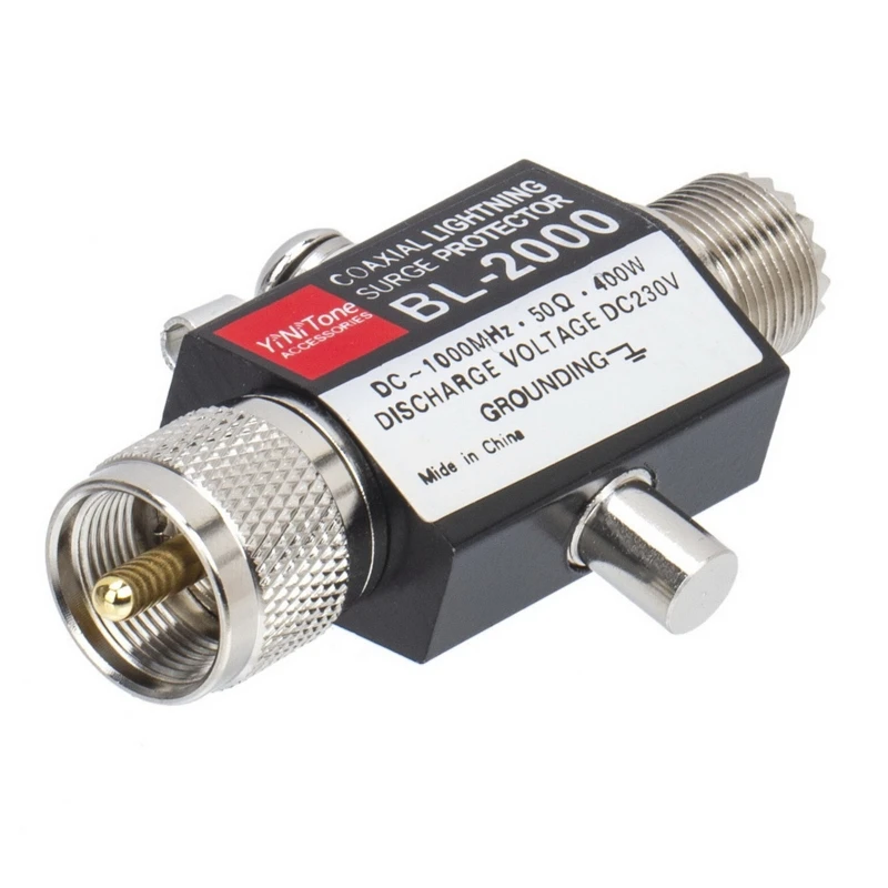 BL2000 Coaxial Arrester Surge Protector for Communication Equipment DC-1000MHz BL-2000 PL259 Male to PL259 Female