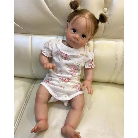 22-дюймовая кукла Reborn Bebe для девочек, реалистичная кукла Reborn Baby Bebes, милая, реалистичная,bonecas bebês renascidos, виниловая muñeca