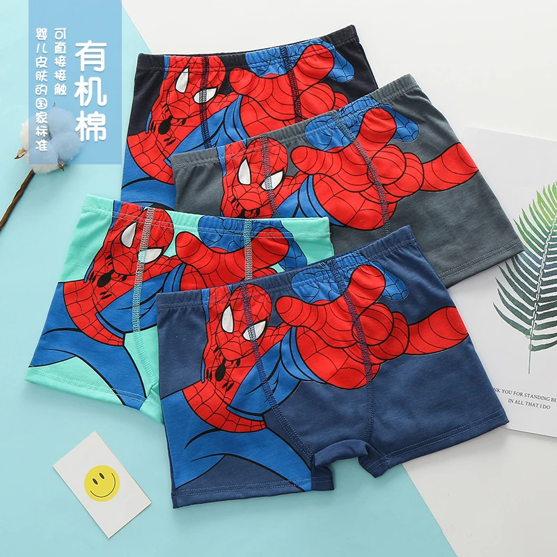 

Disney Spiderman Children's Underwear Boys Panties Marvel Anime Kids Baby Boxer Briefs Cartoon Print Cotton Underwear Gifts