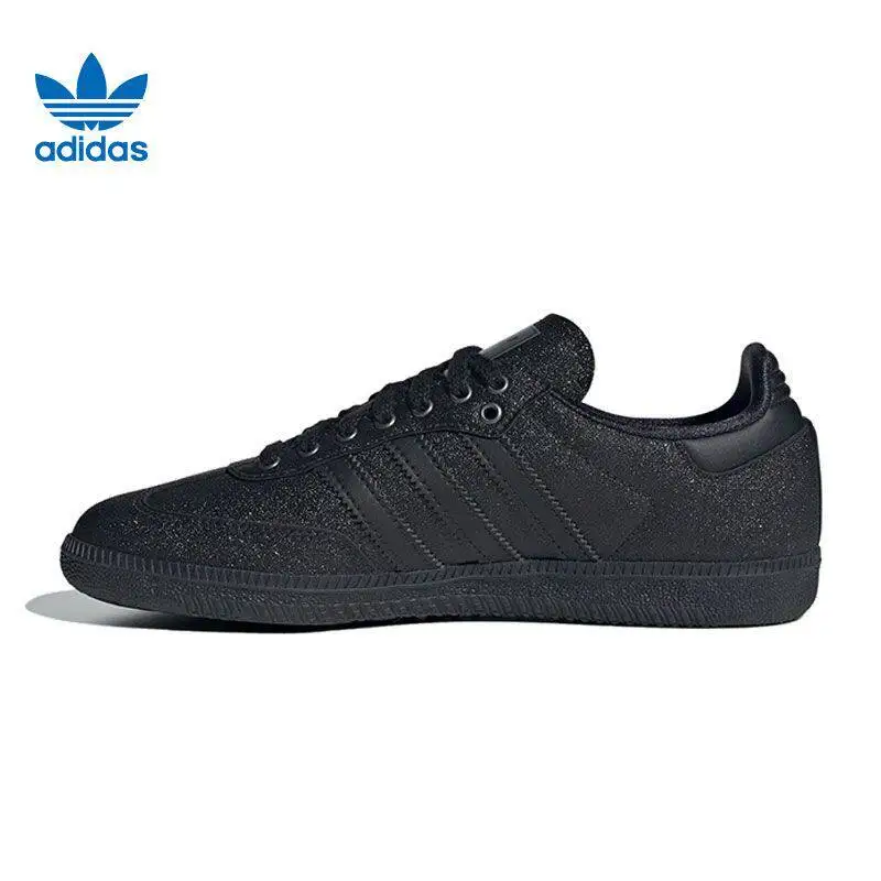Фото Кроссовки Adidas KI6265 All Black Retro для женщин, полностью черные, легкие, удобные, с резиновой подошвой, для повседневной носки и скейтбординга №2