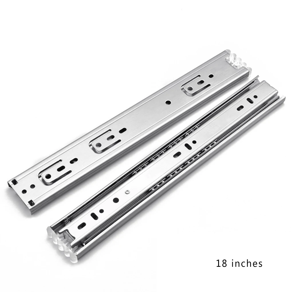 

3-fold Kitchen Drawer Slide Runners Stainless Steel/Cold Rolled Steel Ball Bearing Guide Rail