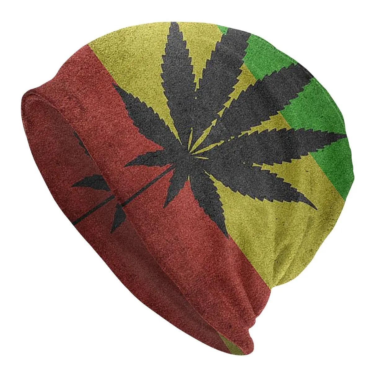 

Jamaican Weed Flag Bonnet Hat Goth Outdoor Skullies Beanies Hat Judah Flag Rasta Leaf for Men Women Knitting Hats Head Wrap Cap
