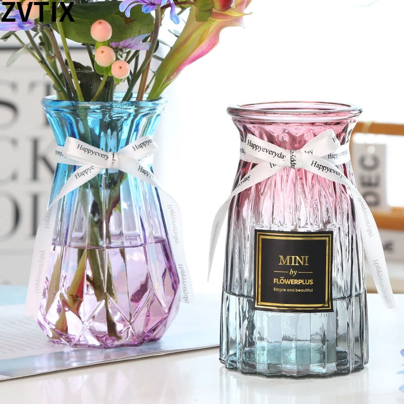 

Modern Flower Vases For Homes Glass Transparent Vase Water Maintenance Living Room Ornament Simple Drying Base Hydroponic Home