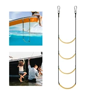 4 steps inflatable boat boarding ladder uv resistant rope wakeboard yacht equipment fit kayak motorboat canoeing