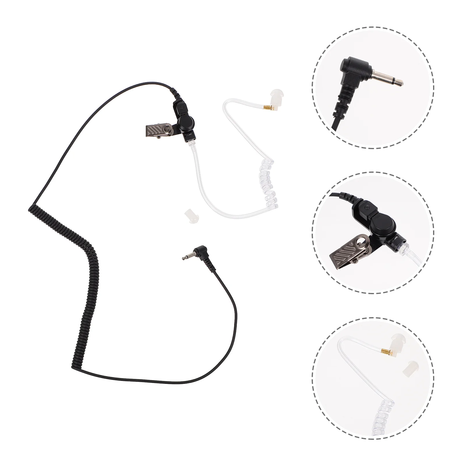 Tube Acoustic Earpiece Walkie Talkie Headset Earphones Replacementsclear Coiled Tubes Wired Coil Single Listening Portable