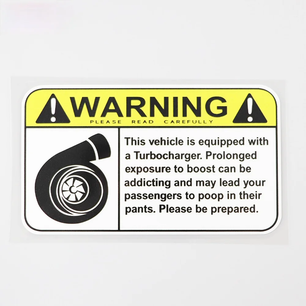 

Car Sticker Warning Sign Turbocharged Vinyl Sticker Car Motorcycle Bumper Rear Window Body Decoration Decals Waterproof,15cm*9cm