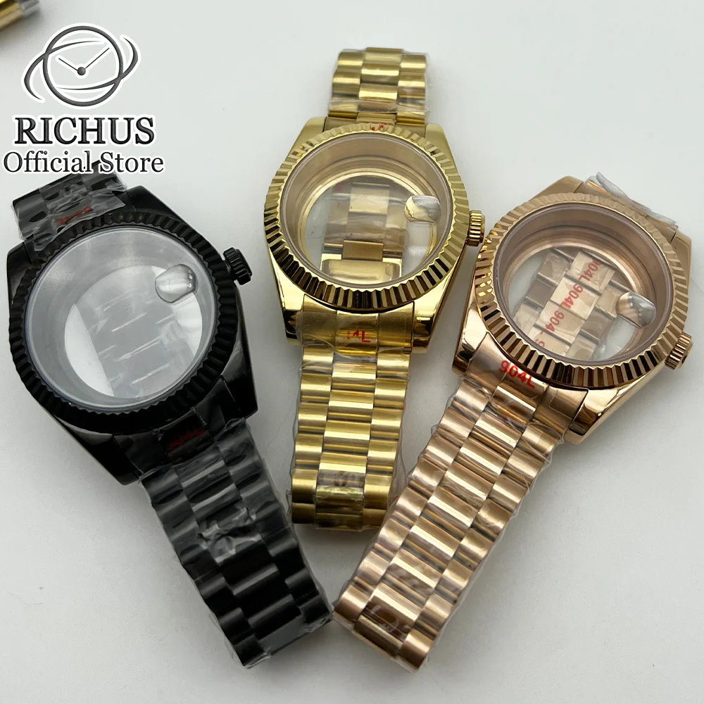 Корпус часов RICHUS 36 мм/40 мм с ремешком из сапфирового стекла подходит для