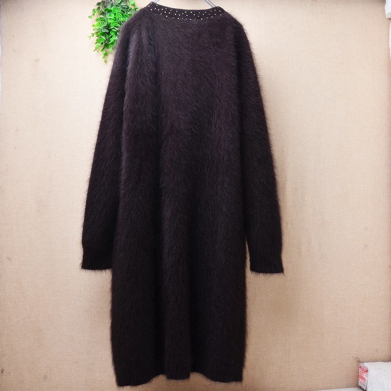 Женская осенне-зимняя одежда из меха норки и кашемира с длинными рукавами