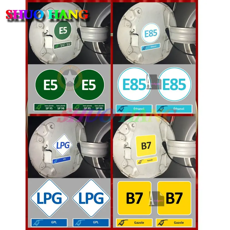 

SET DE 2 X CARBURANT SP95 / 98 SANS PLOMB E5 AUTOCOLLANT STICKER GASOIL B7 GAZ GPL LPG AUTOCOLLANT ETHANOL E85 Stickers PVC