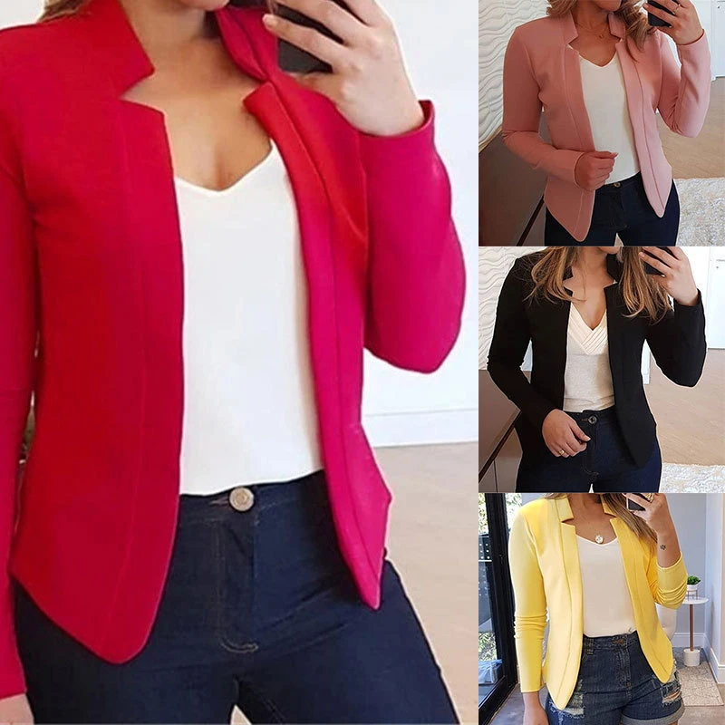 

Женский осенний кардиган с длинным рукавом и воротником-стойкой