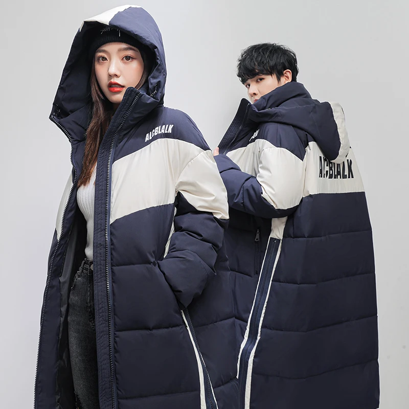 

X-Long Winter Parka Women 2023 Fashion Couples Winter Jacket Women Coat Hooded Outwear Loose Thick Cotton Padded Female Overcoat