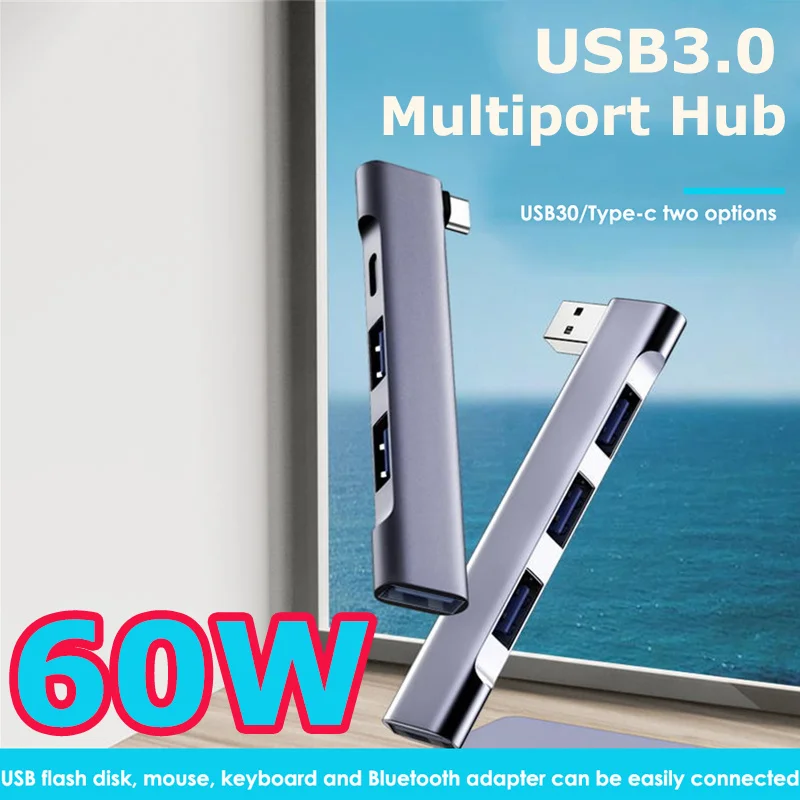 

PD High Speed USB-C USB HUB Wide Using USB3.0 5Gbps Portable Type-C Docking Station 4 In 1 USB Hub For Computer For Macbook Pro