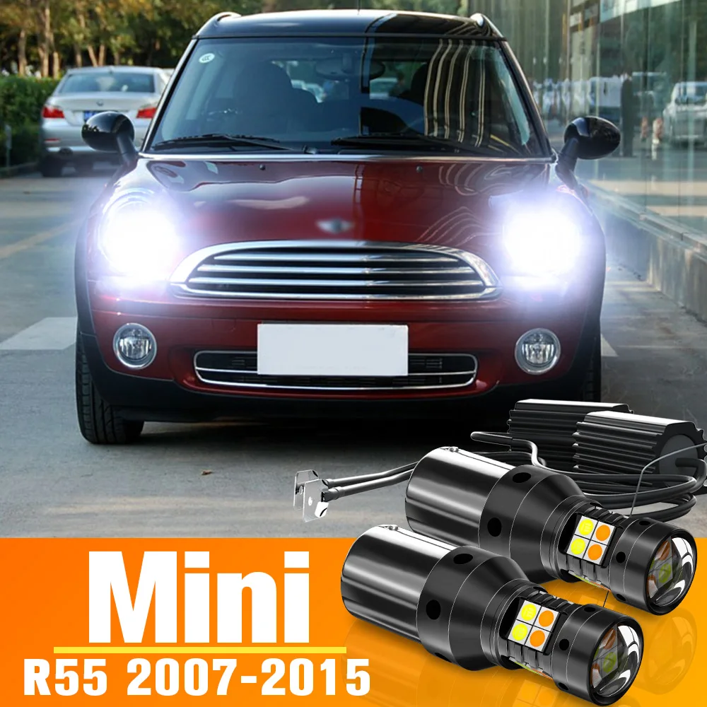 

2x Dual Mode LED Turn Signal+Daytime Running Light DRL Accessories For Mini Clubman R55 2007-2015 2008 2009 2010 2011 2012 2013