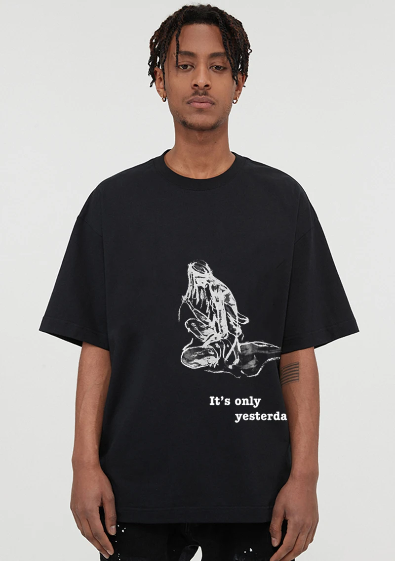 25. летняя футболка мужская премиум-класса с короткими рукавами и принтом