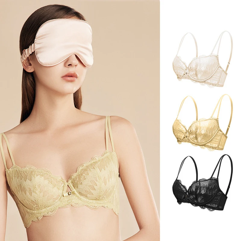 

Французское ультратонкое кружевное нижнее белье с маленькой грудью, собранное мягкое стальное кольцо, кружевное нижнее белье, сексуальное и легкое нижнее белье с поддержкой верха