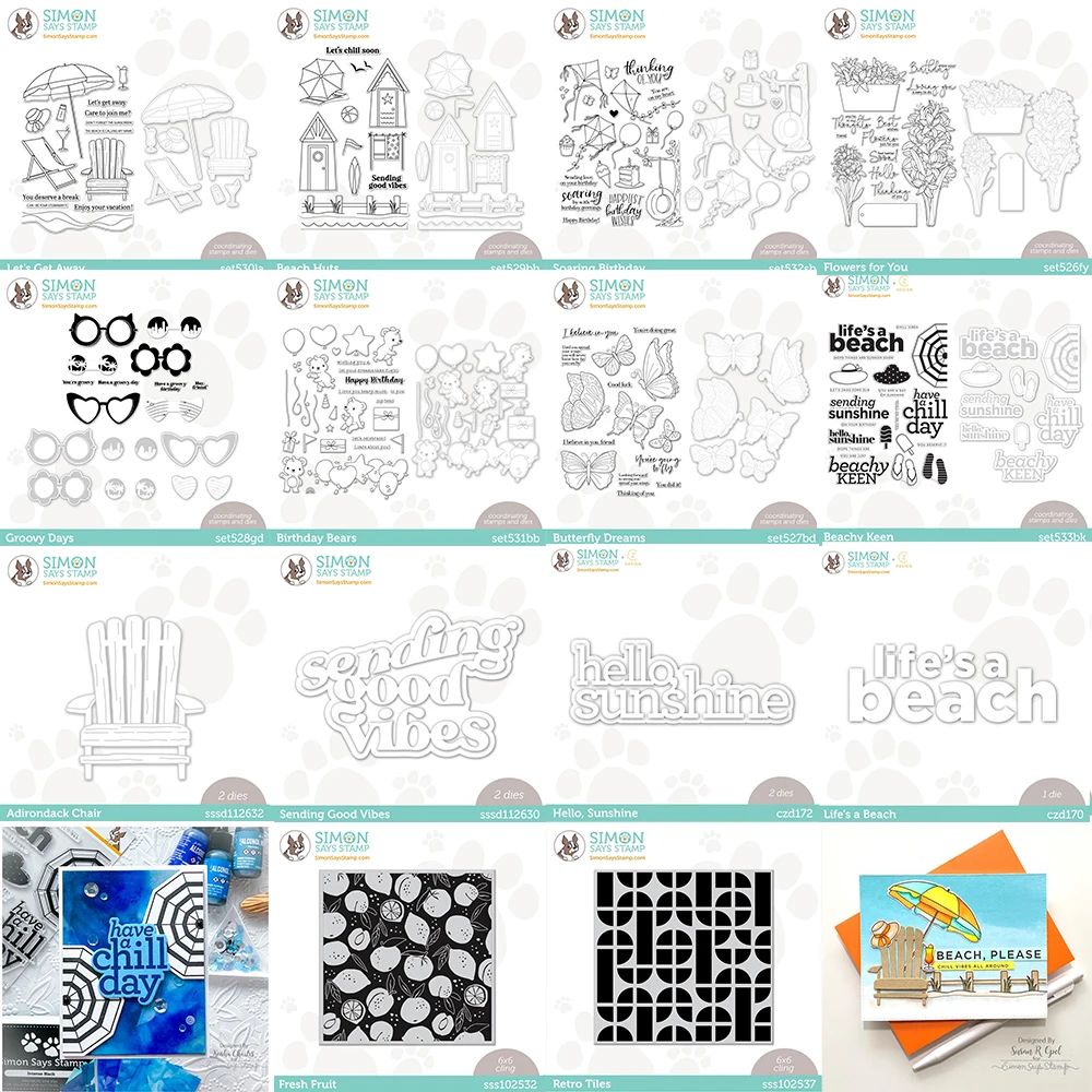 

Seaside Vacation Metal Cutting Dies And Clear Stamps For Scrapbook Paper Cards Embossing Decorative Summer Album Craft 2022 New