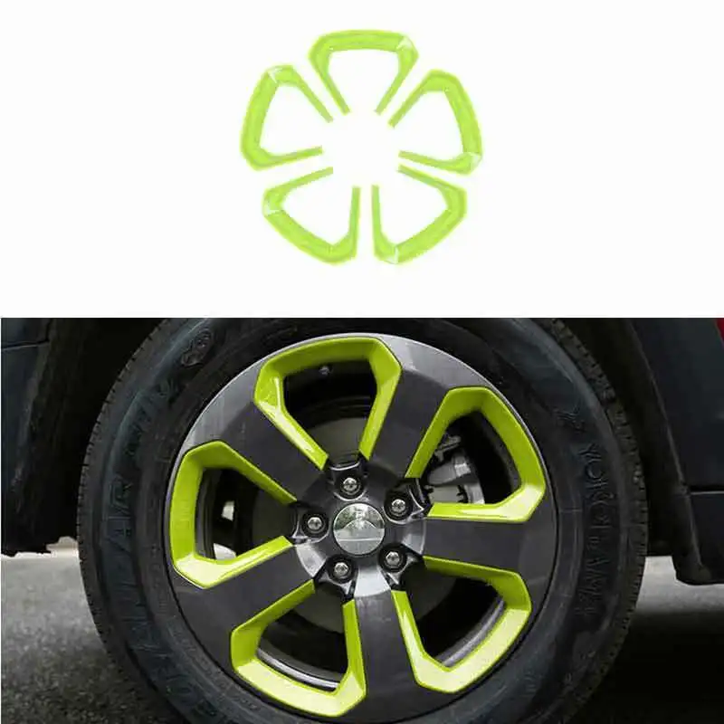 

Fit For Jeep Compass 2017-2021 ABS Green Wheel Hub Ring Sticker Cover Trim 20pcs