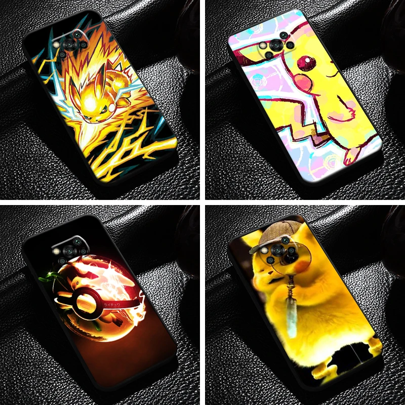 

Anime Pokemon Cute Pikachu For Xiaomi Poco X3 Pro NFC X3 GT Phone Case Carcasa Silicone Cover Funda Coque Liquid Silicon