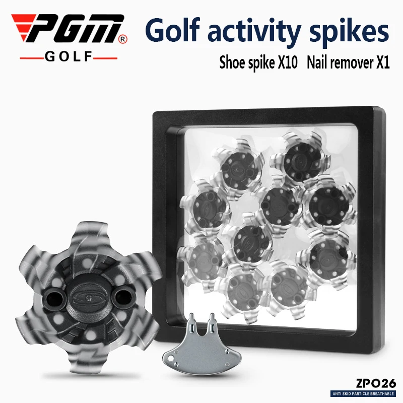 

PGM 10 Pack Golf Shoe Spike Men and Women TPU Spiral Active Nail Removable Anti-Slip Shoe Spike With Nail Lifter