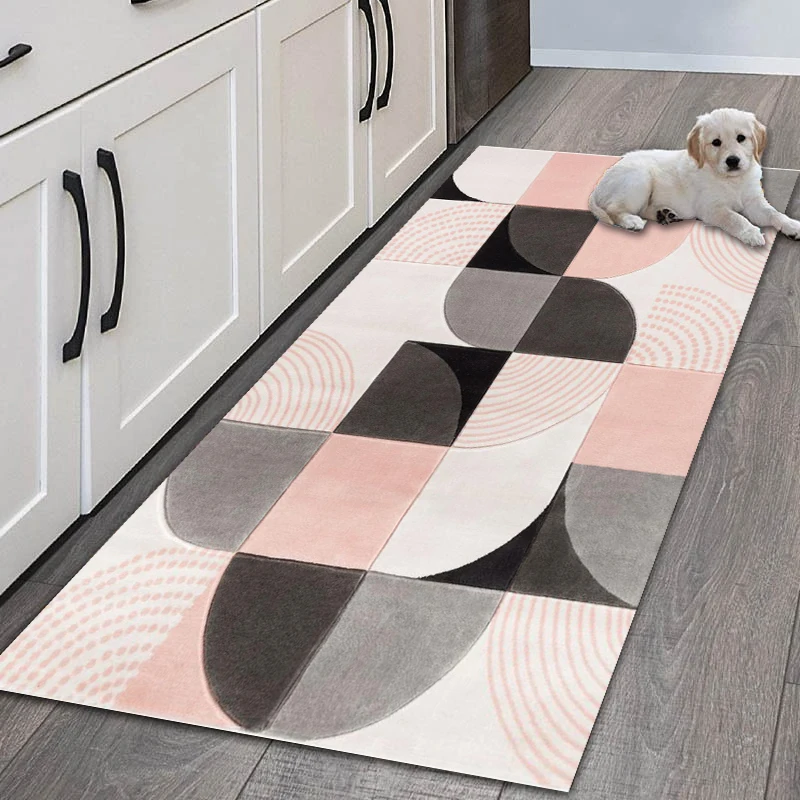 

Модный простой кухонный коврик в скандинавском стиле, напольный ковер, домашний ковер для удержания, длинный дверной коврик с полосками, Со...