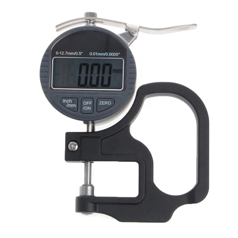 

0-12.7mm Electronic Micrometer Digital Thickness Meter Gauge 0.01mm Depth Tester Automatic