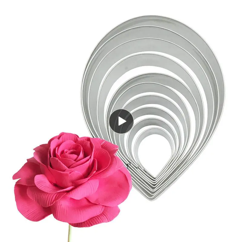 

Rose Petal Cutter Set Rose Shape Cutter Pink Leaf Fondant Cookie Sugar Cutting Molds Cake Molds Bakeware Accessories