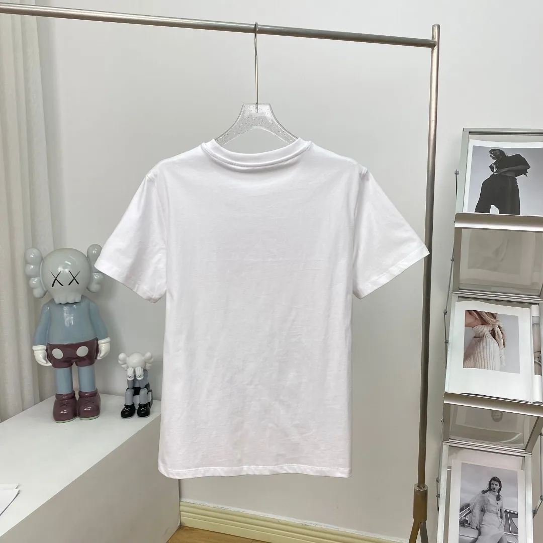

Women O-Neck Flower Print Tee Tops 2023 Summer New 2 Colors Ladies Loose Simple Short Sleeve T-Shirts