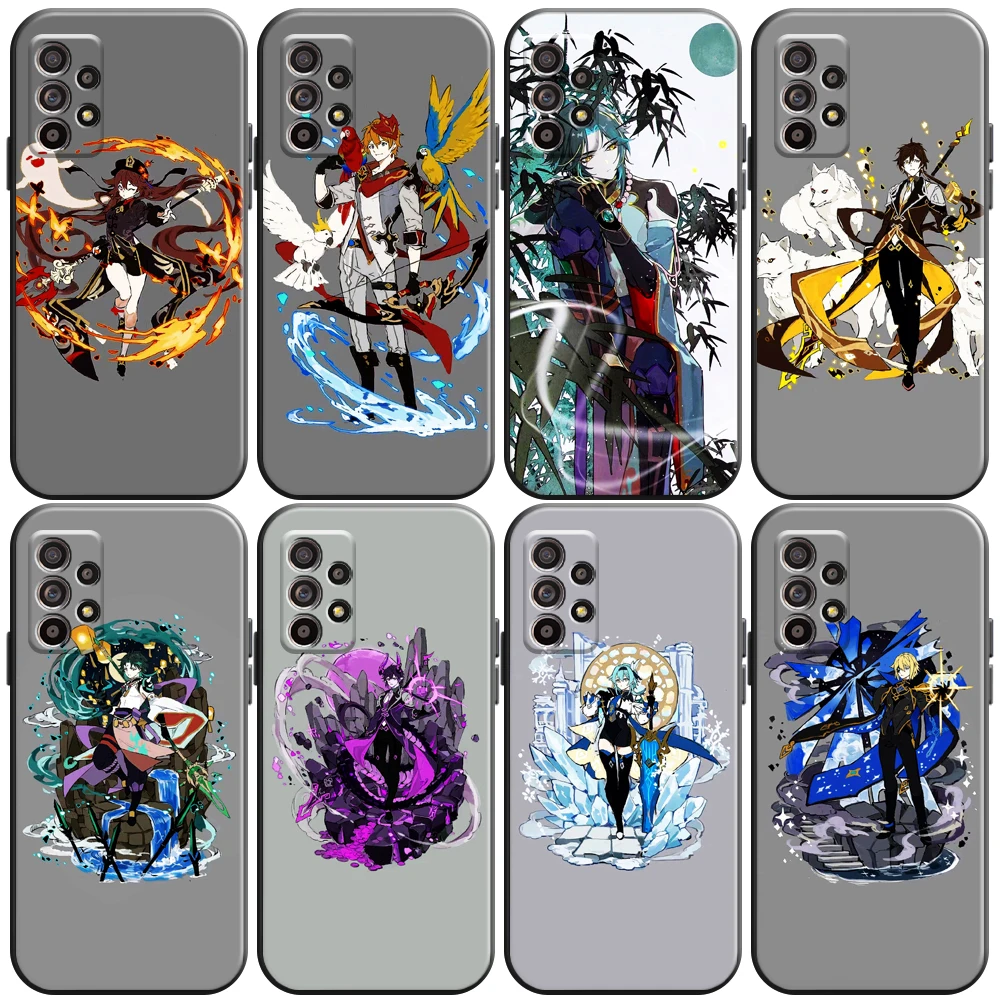 

Genshin Impact Project Game Phone Case For Samsung Galaxy S20 S20FE S20 Ulitra S21 FE Plus Ultra Back Liquid Silicon