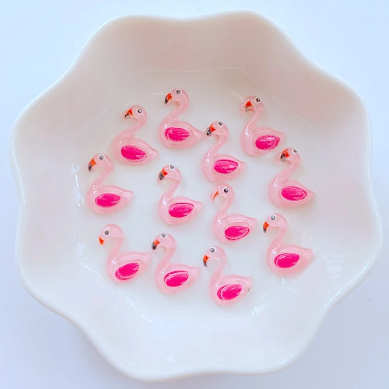 50 шт. новые милые мини 10*13 мм животное фламинго с плоской задней частью подходят