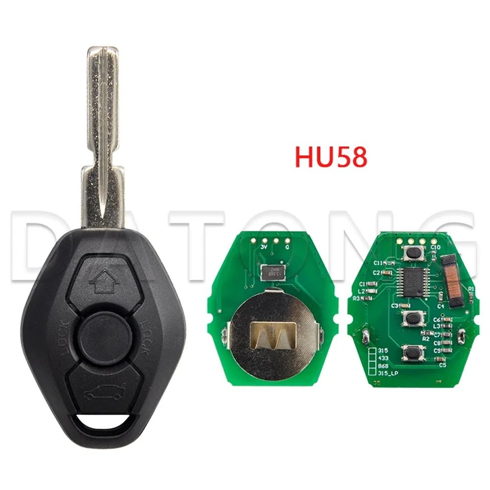 

Автомобильный дистанционный ключ Datong World для BMW 1 3 5 7 серии ID46 PCF7944/45/53 315/433/868 МГц Система CAS2 Смарт-ключ с лезвием HU58 HU92