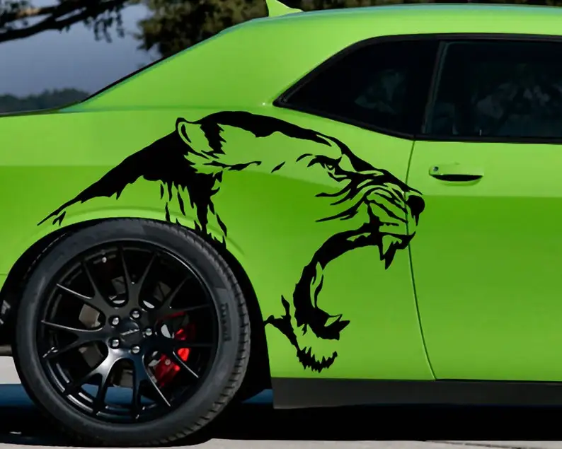 

Angry Cougar Decal Set INCLUDES Both Sides | 3M High Quality Vinyl | Great For Car, Truck, SUV, Camper, Boat