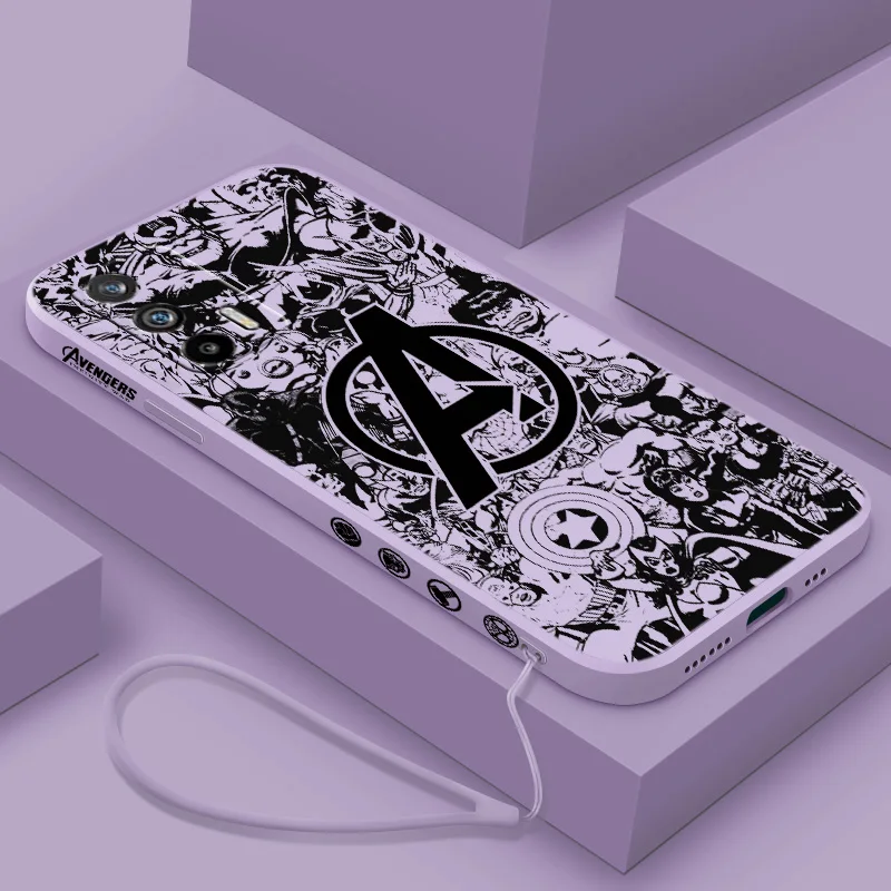 

Marvel Avengers For OPPO Realme 10 9 9i 8i 7i 6S 6i 5i Narzo 50A 50i Prime Pro Plus Liquid Left Rope Phone Case