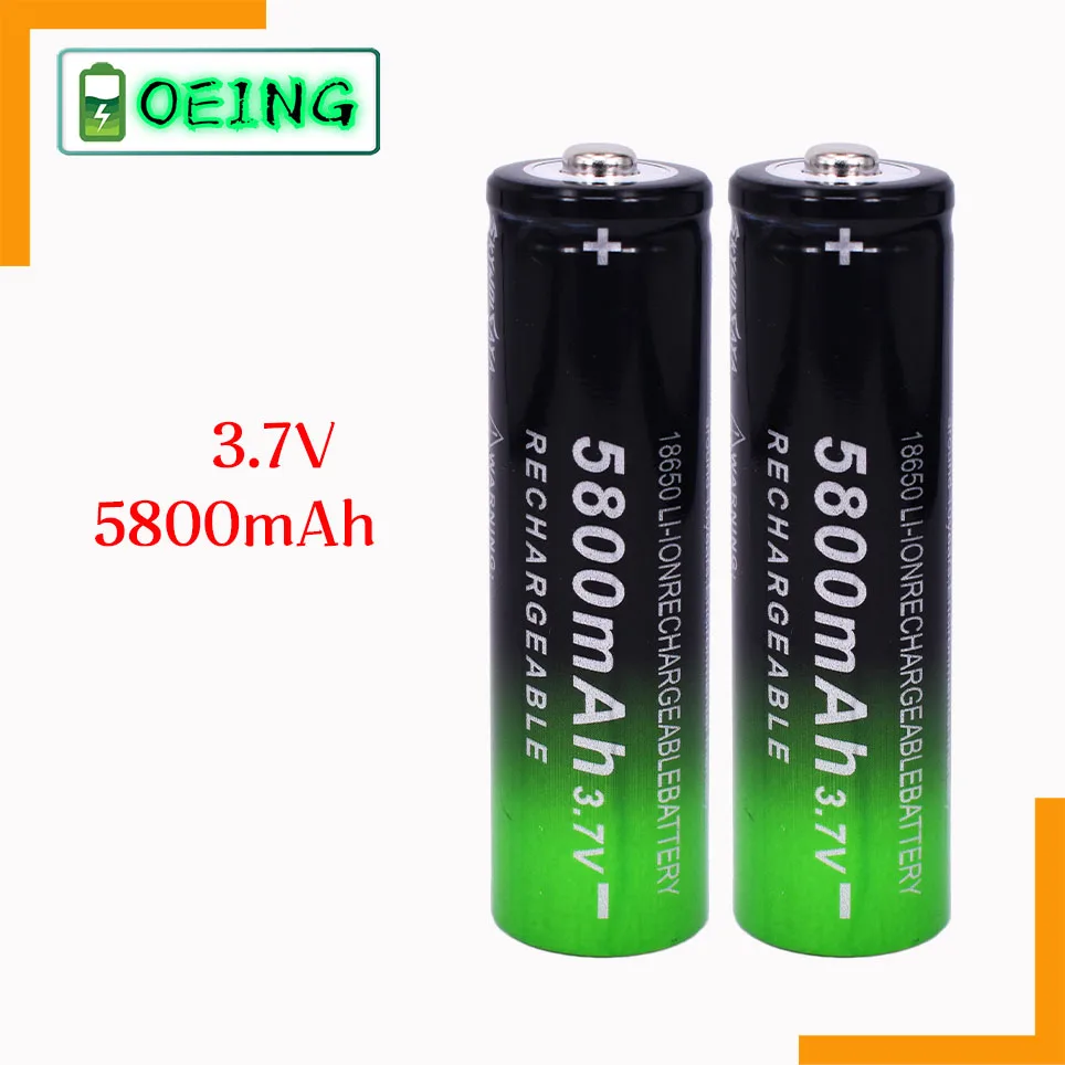 

2021 NEW Original 18650 5800 mAh Battery Li Ion Lithium Rechargeable Battery 3.7V 5800mAh For Laptop Camera Emergency Light