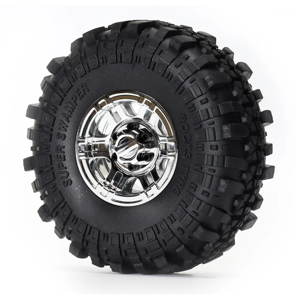 Wheel Rims Hub & 110mm Super Swamper Tire Tires For RC Rock Crawler Gmade D90 SCX10 Tamiya CC01 MST Jimny 1:10 enlarge