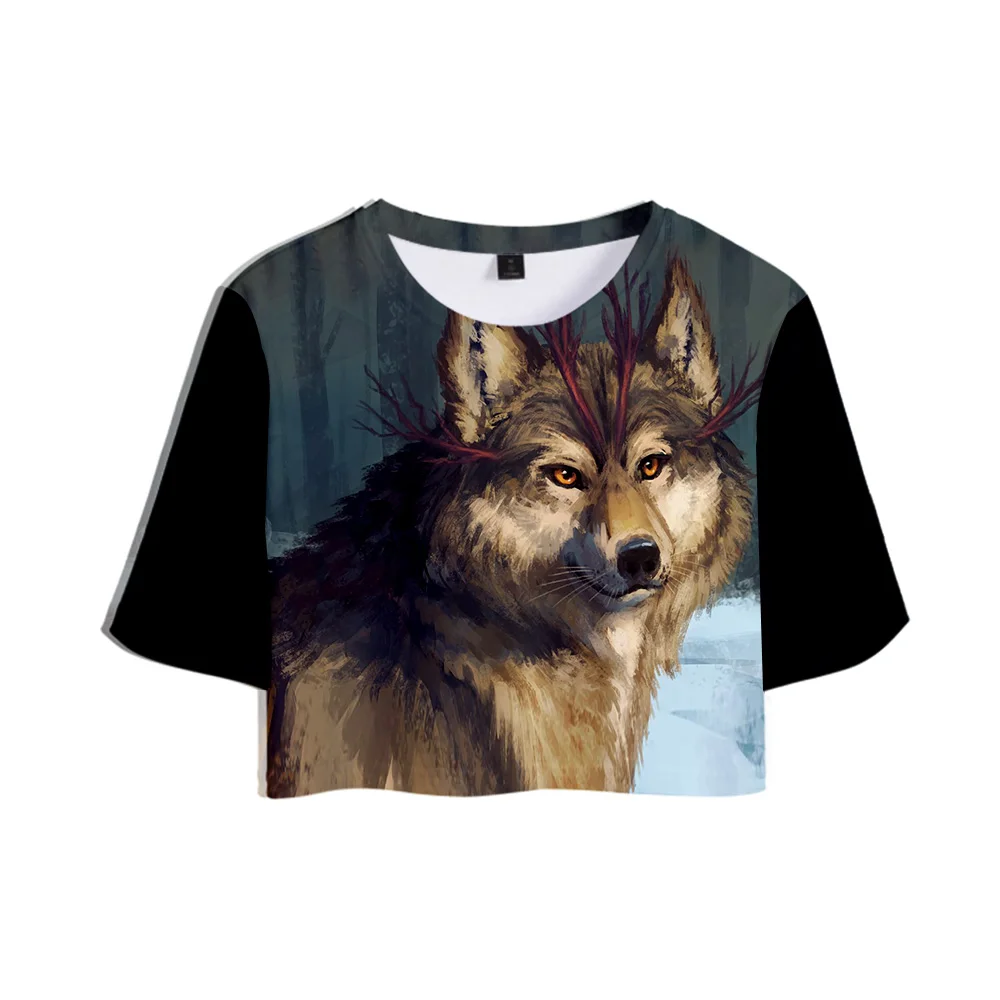 

2022LIANSHUO New Hot Sale 3D Digital Werewolf Print Graphic T-Shirt Collection Plus Size Summer Women's Sexy Loose Short Sleeves