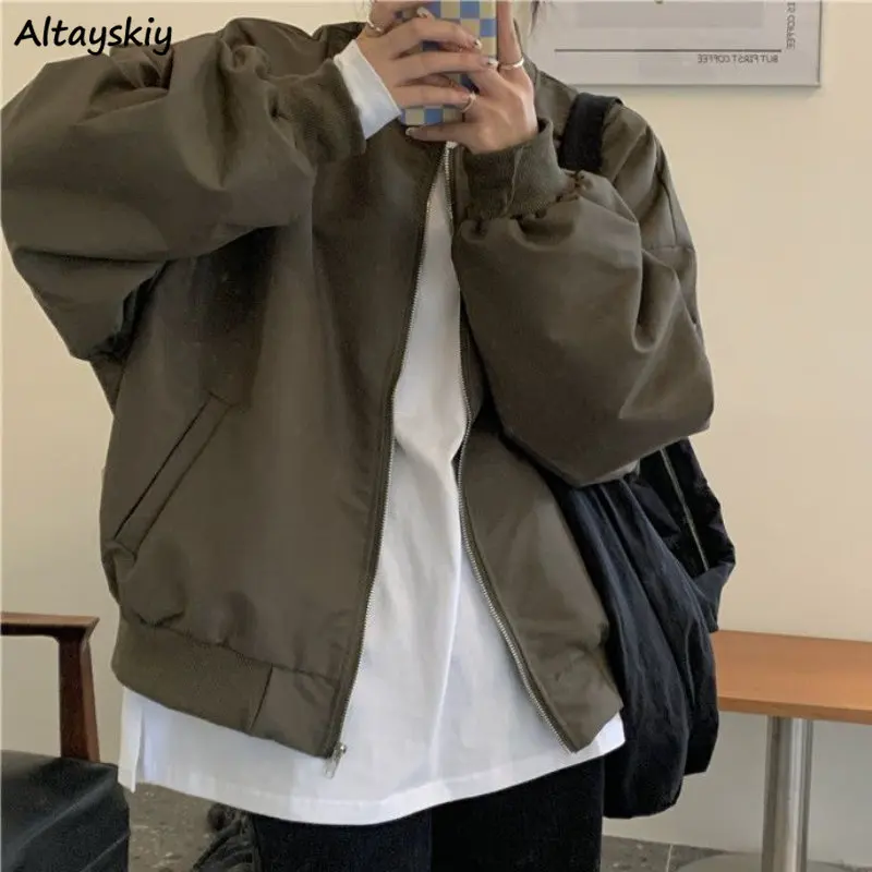 

Basic Jackets Women Unisex Fashion Vintage Solid Fashion Safari Style Ulzzang All-match Spring Loose Coats BF Streetwear Student