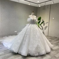 princess cute wedding dress v neck appliques sleeveless strapless lace appliques ruffles bridal gownsplus size vestido de novia