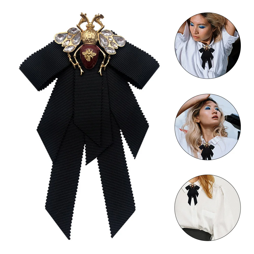 

Women Bee Bowtie Crystal Bee Lapel Pin Girl Jewelry Girl Bee Bow Brooch Womens Sets Bow Tie Wedding Retro Rhinestone Brooches