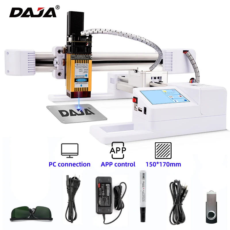 Best Offers DAJA Laser Engraving Machine J3 CNC Automatic Laser Engraver Marking for Logo Wood Steel Plastic Bamboo WIFI DIY Glass Leather