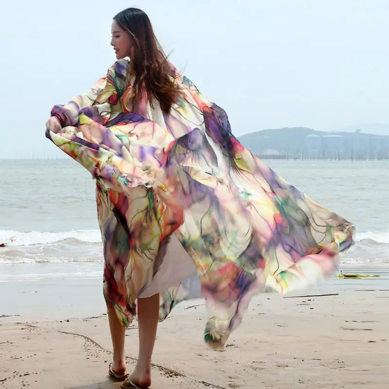 Summer Beach Holiday Travel Maxi Dress Bohemian Maternity Photo Shoot alabiya Fashion Muslim Loose Chiffon Long Dress Seaside