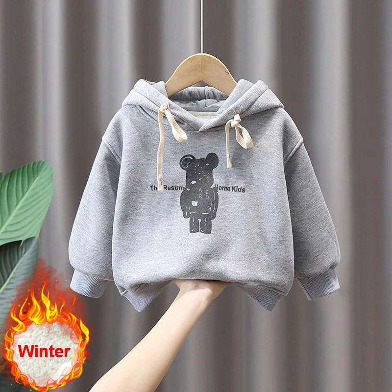 

Autumn Winter Kids Boys Sweater Kids Hoodies Clothes Top Long Sleeve Thickening Sweatshirt Boys Girls Baby Clothes 2-11Years